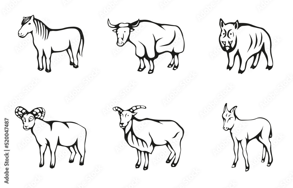set of animal vector icons set of animal vector icons
