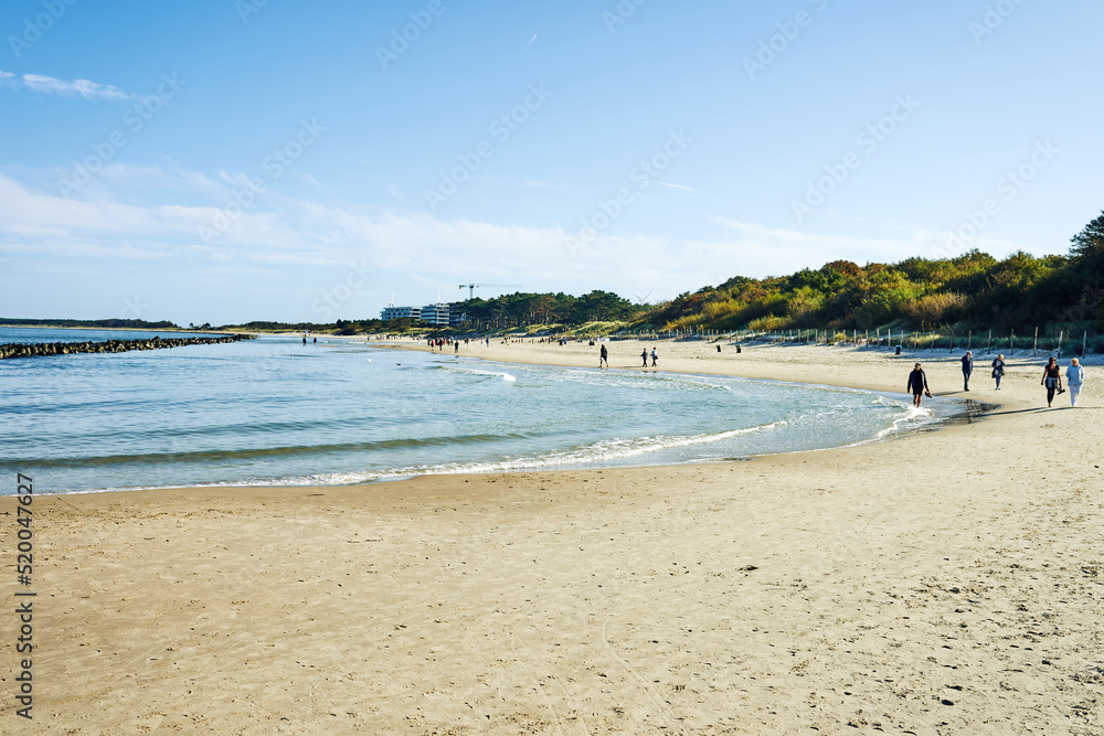 Beach, sea, people, pier and blue sky. Beach holiday. Beach, sea, people, pier and blue sky. Beach holiday.