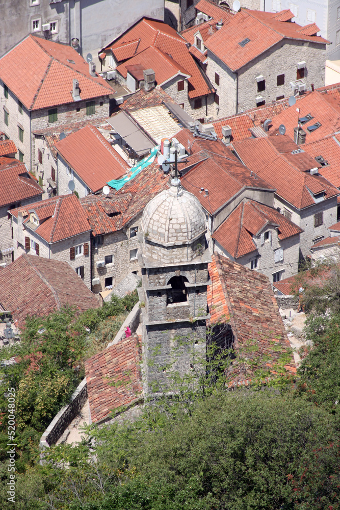 Obraz premium Lady of health church at the walls of Old city of Kotor, Montenegro