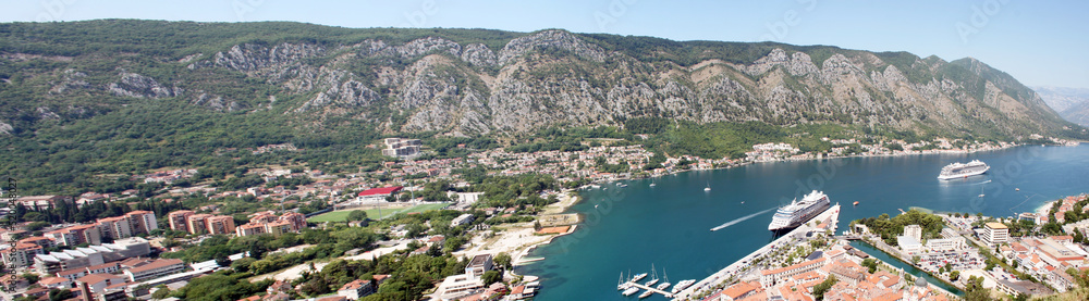Panoramic View From Above On Bay Of Kotor, Montenegro