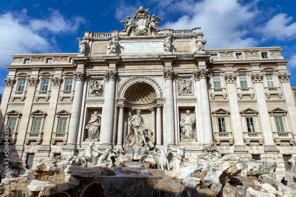 Trevi Fountain (Fontana di Trevi) in Rome, Italy. Trevi is most famous fountain of Rome