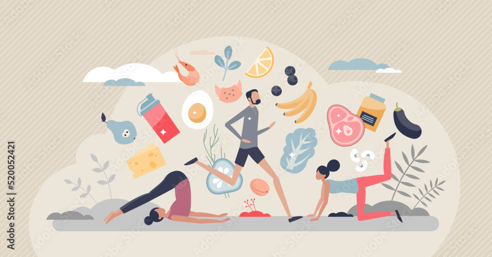 Φωτογραφία Sports nutrition and healthy product eating for fitness tiny person concept