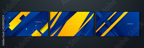 Abstract blue and yellow background. Design for poster, template on web, backdrop, banner, brochure, website, flyer, landing page, presentation, certificate, and webinar