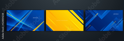 Abstract blue and yellow background. Design for poster, template on web, backdrop, banner, brochure, website, flyer, landing page, presentation, certificate, and webinar