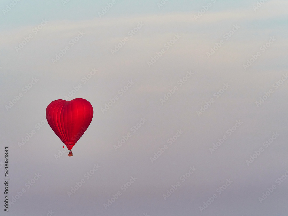 Fototapeta premium color hot air balloon in blue sky and cloud nature background