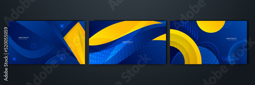 Abstract blue and yellow background. Design for poster  template on web  backdrop  banner  brochure  website  flyer  landing page  presentation  certificate  and webinar
