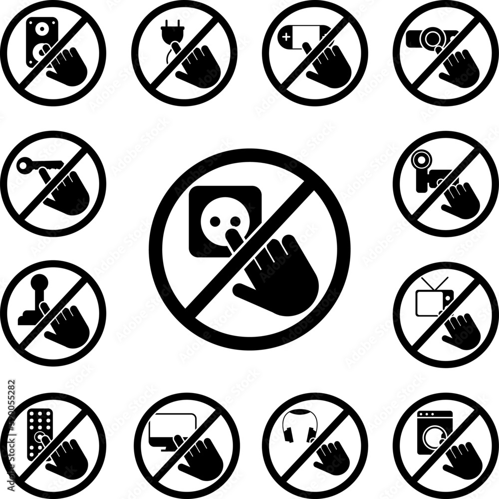 do not touch the socket icon in a collection with other items do not touch the socket icon in a collection with other items