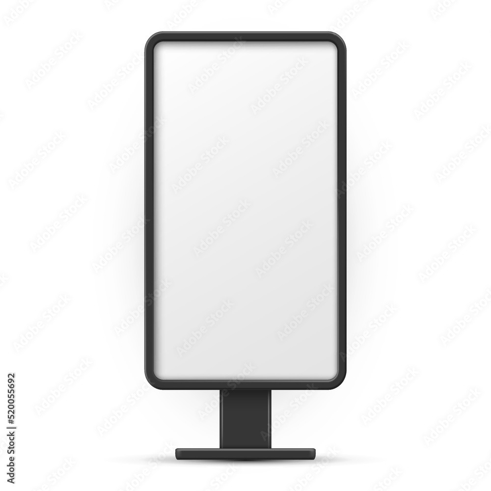 Lightbox vertical black advertising screen black frame with copyspace realistic vector illustration Lightbox vertical black advertising screen black frame with copyspace realistic vector illustration
