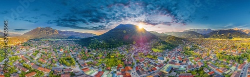 garmisch-partenkirchen aerial evening