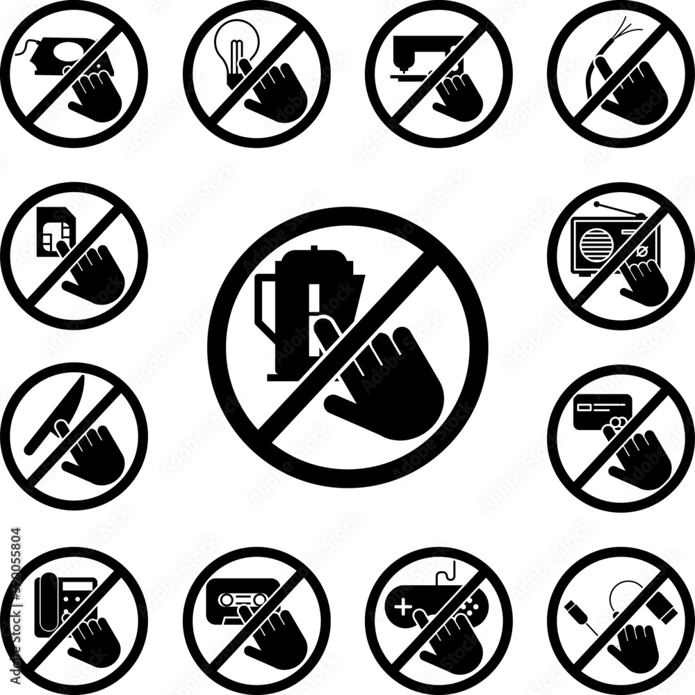 do not touch the kettle icon in a collection with other items do not touch the kettle icon in a collection with other items