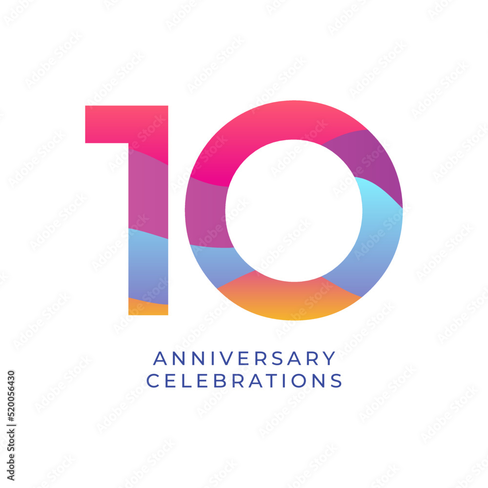 10 year anniversary design template. vector template illustration 10 year anniversary design template. vector template illustration