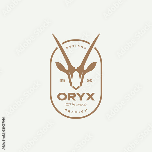 Fotografie oryx long horn logo design