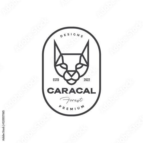 line head caracal badge vintage logo photo
