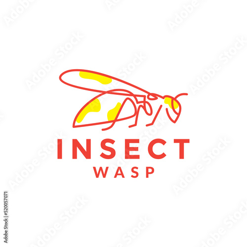 lines abstract insect wasp logo design