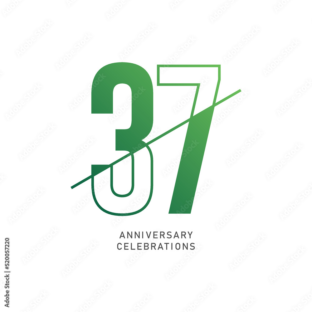 37 year anniversary design template. vector template illustration 37 year anniversary design template. vector template illustration