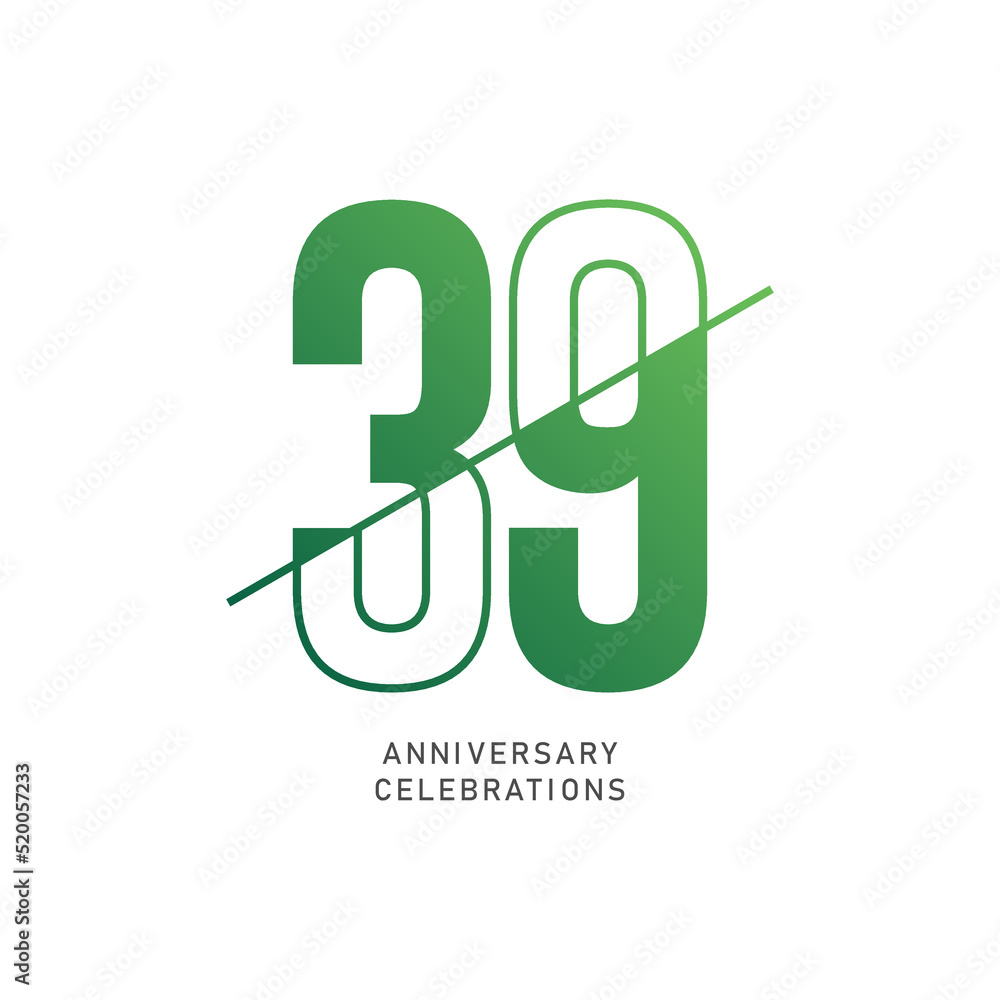 39 year anniversary design template. vector template illustration 39 year anniversary design template. vector template illustration