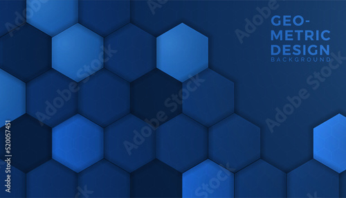 Abstract blue hexagon gardient background