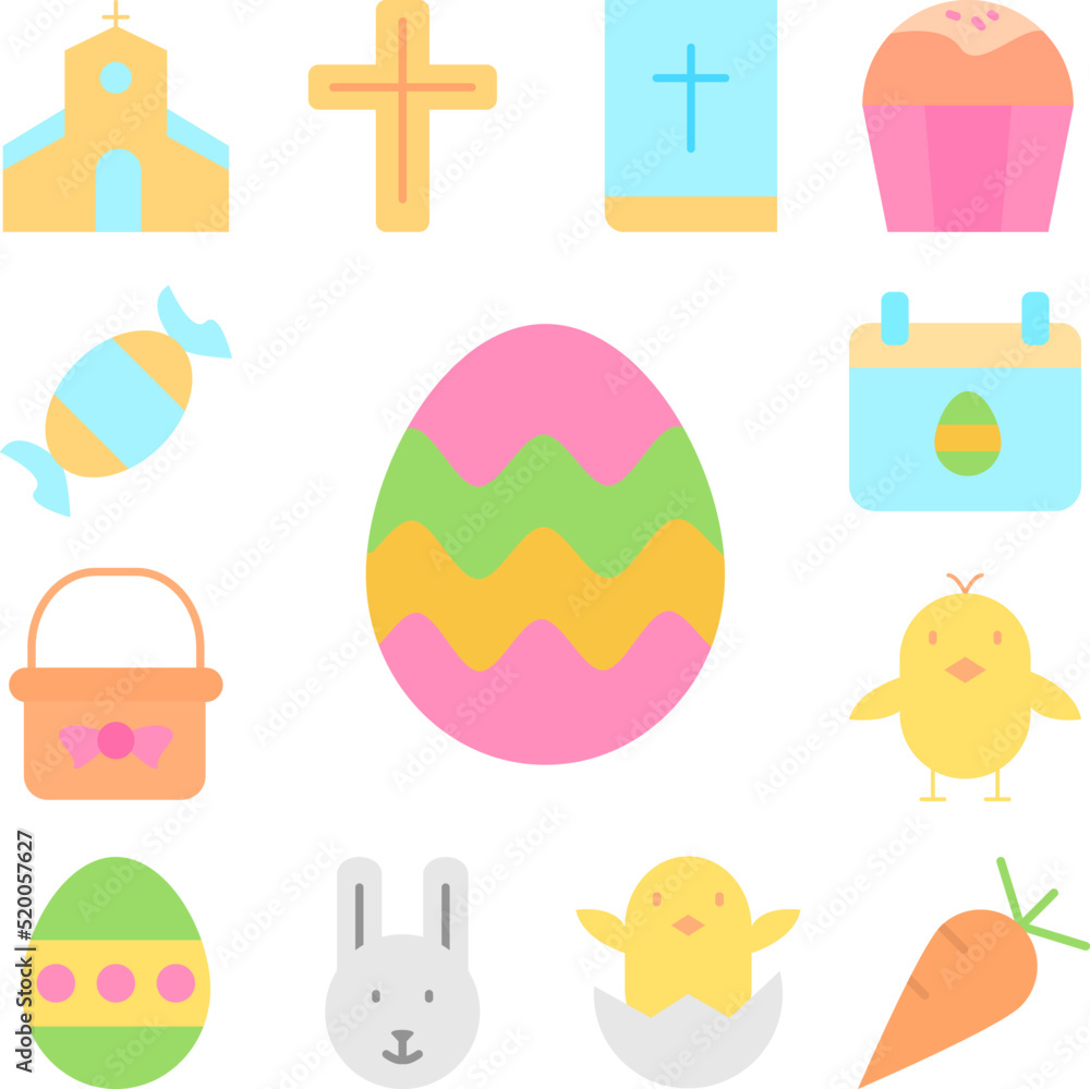 Fototapeta premium Egg Easter color icon in a collection with other items