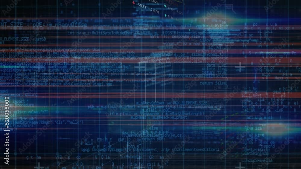 Animation of data processing over dark background Animation of data processing over dark background
