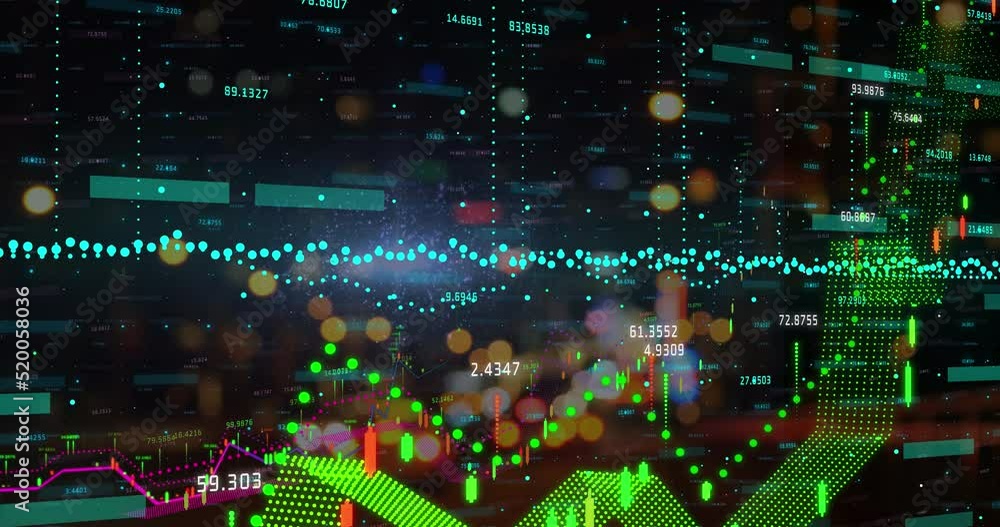 Animation of data processing over dark background Animation of data processing over dark background