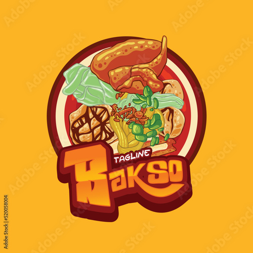 indonesian noodle food logo vector