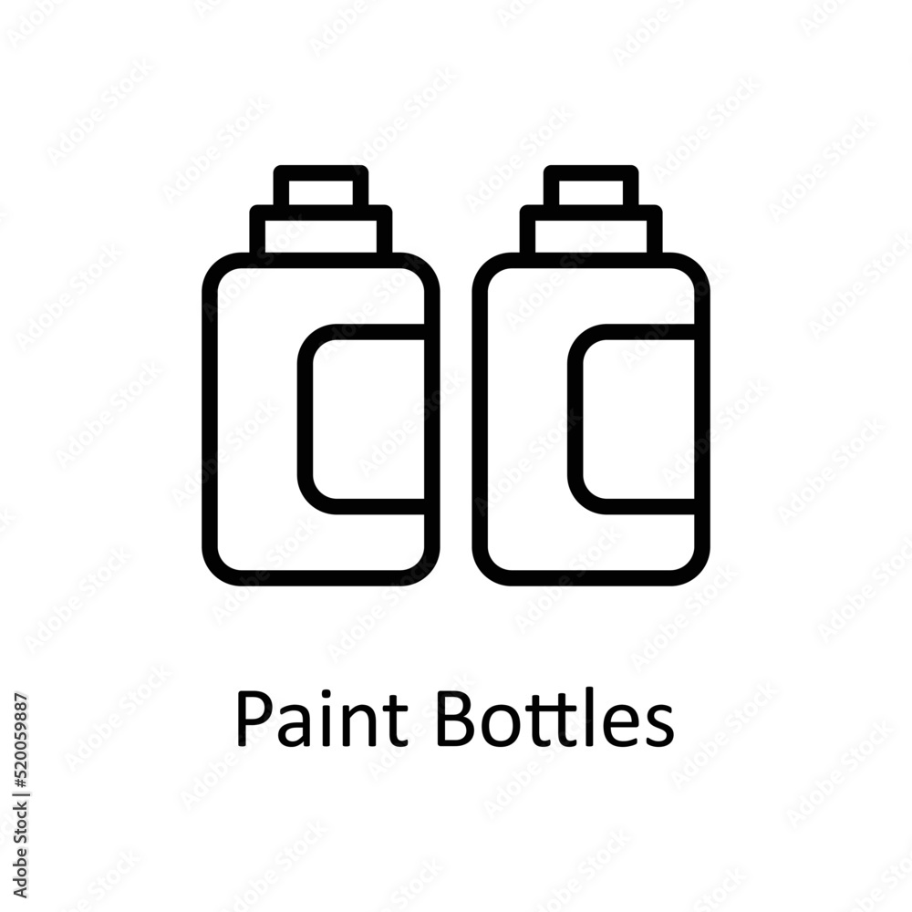 Paint Bottles vector Outline Icon Design illustration on White background. EPS 10 File Paint Bottles vector Outline Icon Design illustration on White background. EPS 10 File