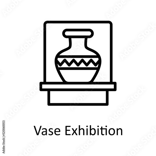 Vase Exhibition vector Outline Icon Design illustration on White background. EPS 10 File 