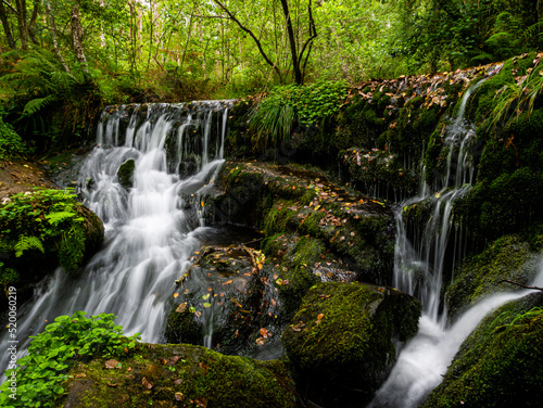 Tableau sur toile Waterfall of Pozo da ferida, Viveiro, Lugo, Galicia, Spain