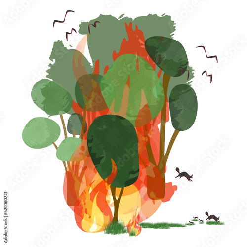 Wildfire vector illustration isolated on white background