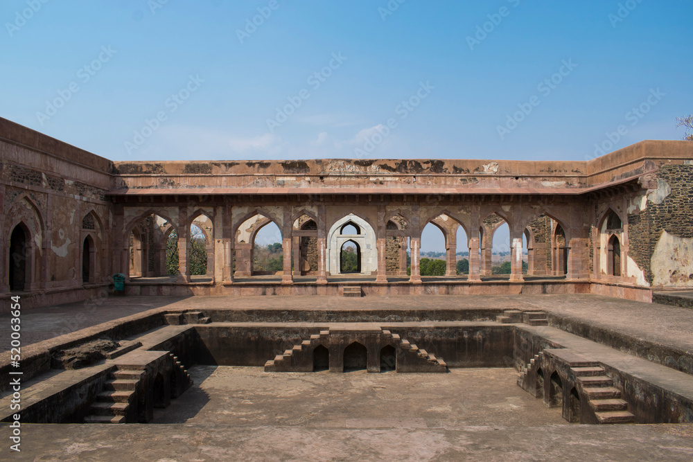 Baz Bahadur's Palace constructed by the prince Baaz Bahadur, have Afghan architectural style. Romantic and historic tourist place situated at Mandu, Dhaar district of Madhya Pradesh, India