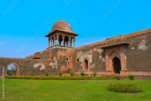 Baz Bahadur's Palace constructed by the prince Baaz Bahadur, have Afghan architectural style. Romantic and historic tourist place situated at Mandu, Dhaar district of Madhya Pradesh, India