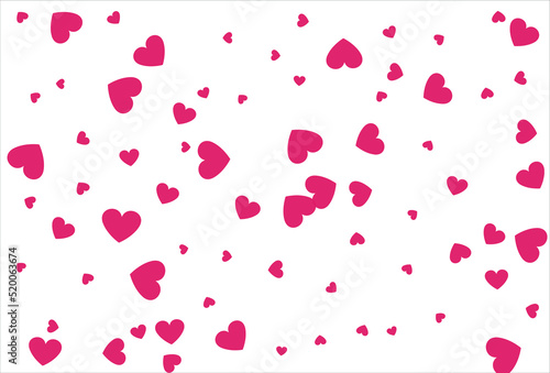 Red heart background. Love confetti background