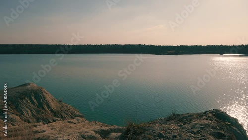 beautiful lake at sunset