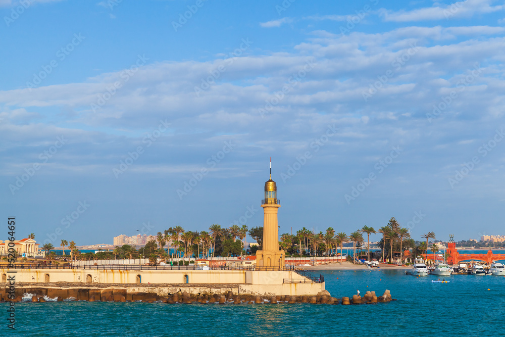 Alexandria, Egypt. Montazah beach coastal landscape