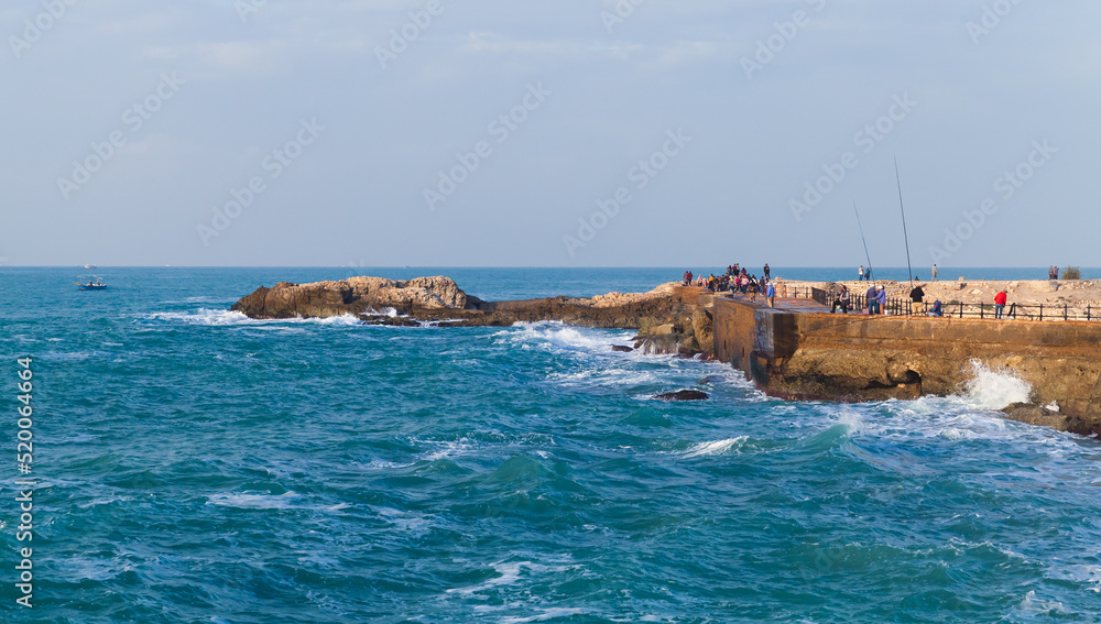 Landscape with old coastal stone fortifications, Egypt