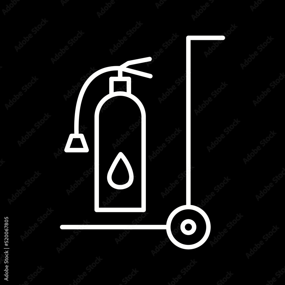 Unique Moveable Extinguisher Vector Icon Unique Moveable Extinguisher Vector Icon