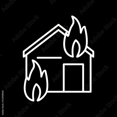 Unique Fire Consuming House Vector Icon