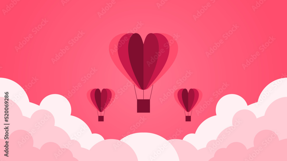 love baloon cloudy pink abstract bakcground design