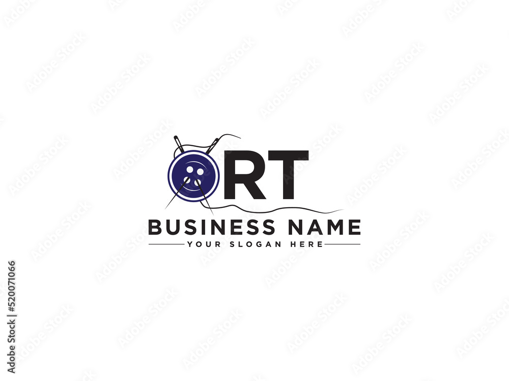 Letter RT r t Logo Design, Premium Rt Logo Letter Design For Tailor and ...