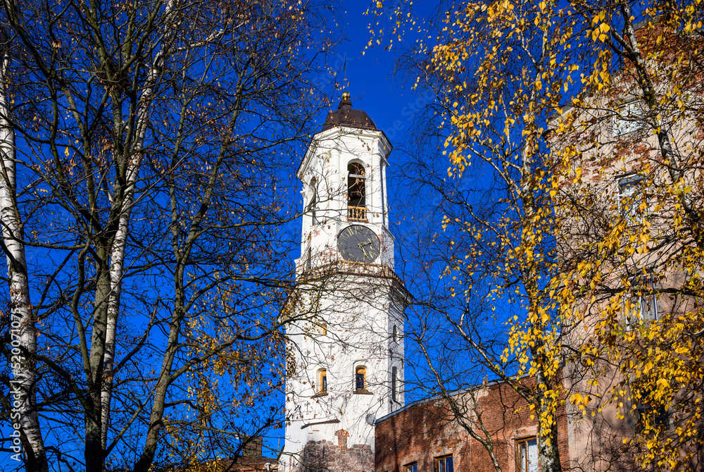 Clock tower in Vyborg, former bell tower of the Old Cathedral