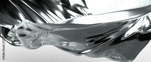 3D rendering of silver color triangle polygonal