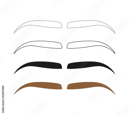 Eyebrow tracing on white background