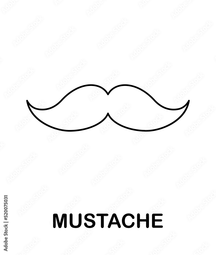 Fototapeta premium Coloring page with Mustache for kids