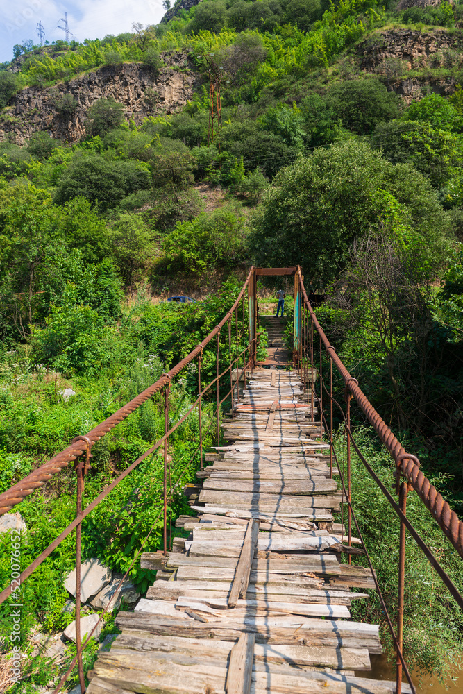 Woody bridge over Debed river, Armenia