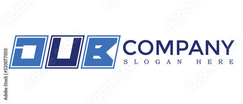 DUB three Letter Rounded rectangle boxes shape element symbol digital initial technology Media business  logo design, Vector Template