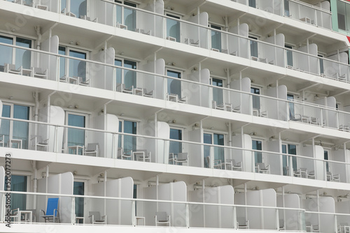 Balconies on cruise ship