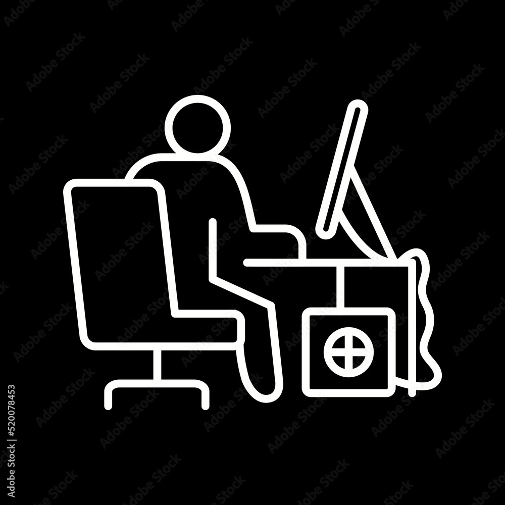 Computer Worker Icon Computer Worker Icon