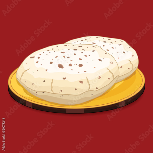 Chapati indian Roti or Bread Vector