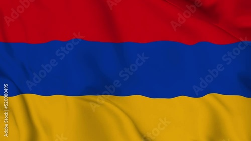 realistic Republic of Armenia waving flag. smooth 4k video seemless loop  photo