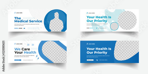healthcare and medical social media web banner and facebook cover photo design template 
